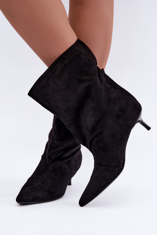 Stivaletti con tacco basso e fibbie color nero Canelisse