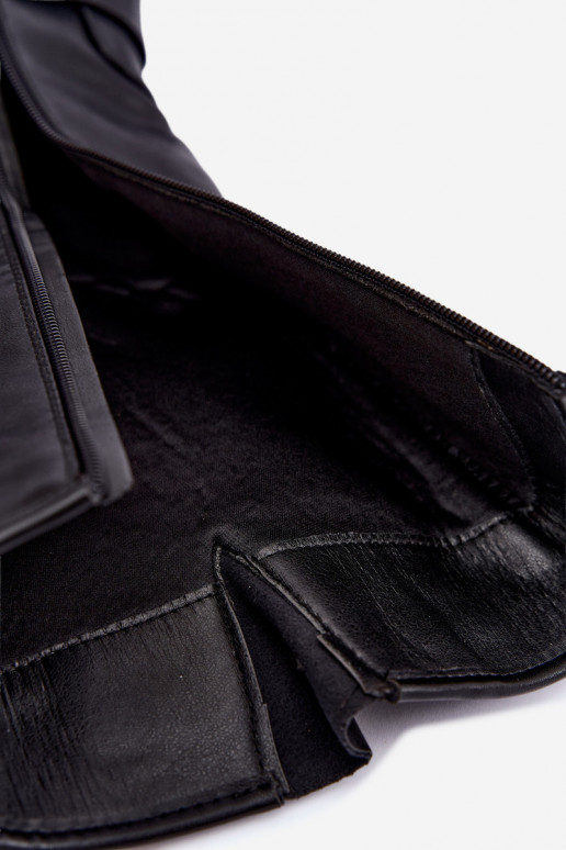 Stivali alti in stile cowboy con tacco e fibbie in pelle sintetica nera Fivelle