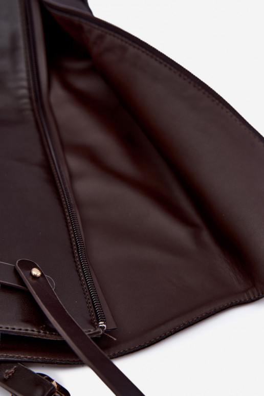 Stivali alti da donna con tacchi larghi e cinturini con fibbie color cioccolato Sylvena