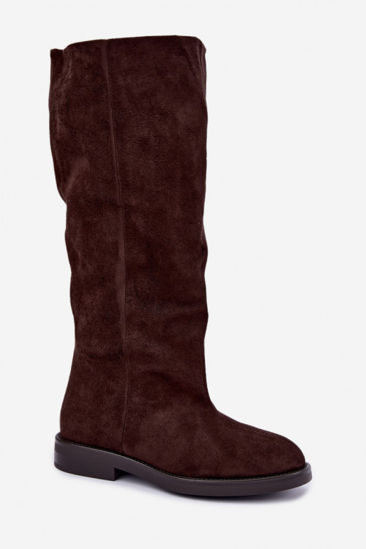 Stivali alti slip-on con tacchi larghi Pavellea