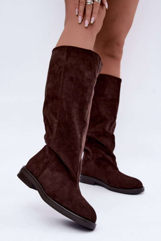 Stivali alti slip-on con tacchi larghi Pavellea