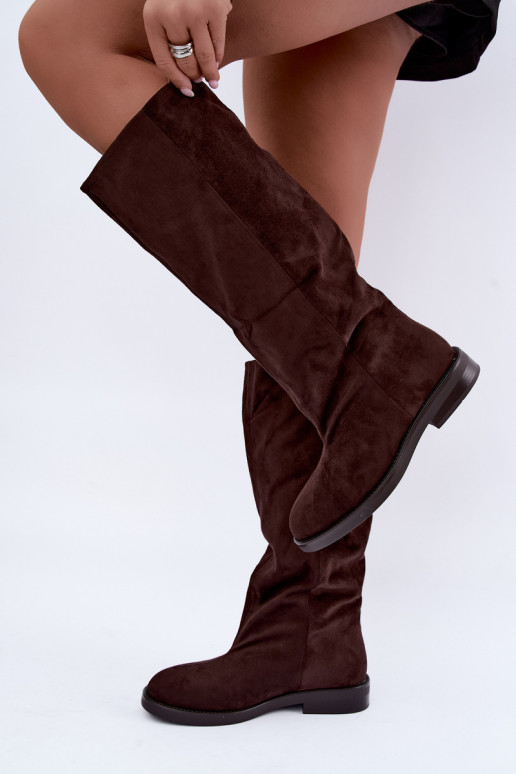 Stivali alti slip-on con tacchi larghi Pavellea