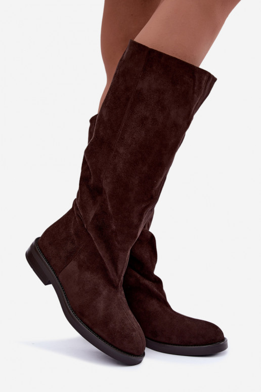 Stivali alti slip-on con tacchi larghi Pavellea