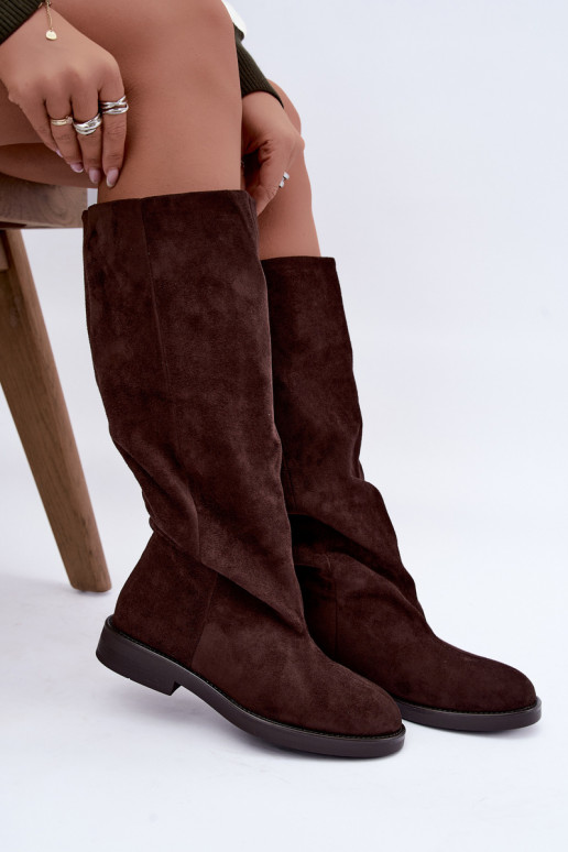 Stivali alti slip-on con tacchi larghi Pavellea