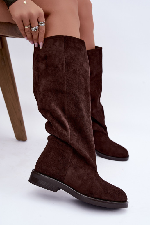 Stivali alti slip-on con tacchi larghi Pavellea