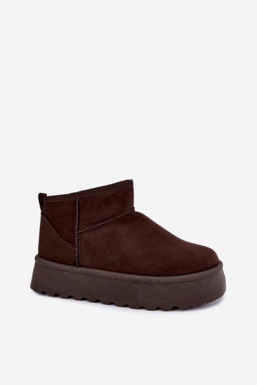 Stivali da neve in finta suede con piattaforma color marrone scuro Corcoran