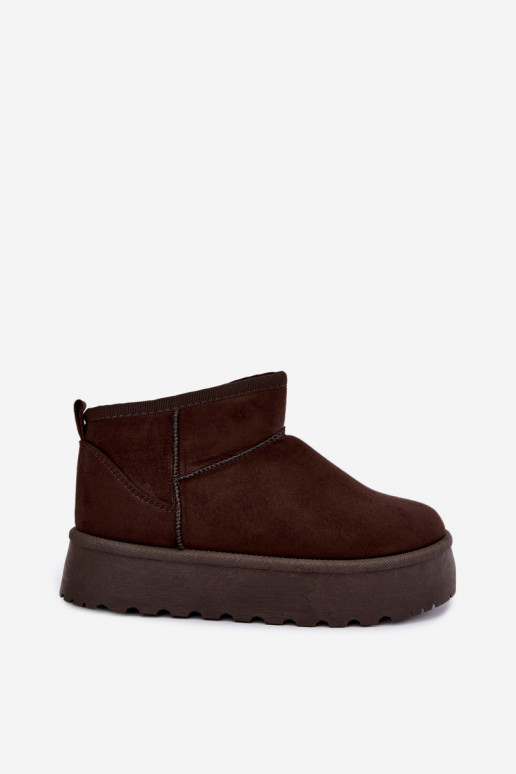 Stivali da neve in finta suede con piattaforma color marrone scuro Corcoran