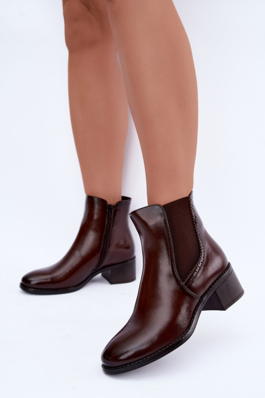 Stivaletti eleganti da donna in marrone scuro Dalmora
