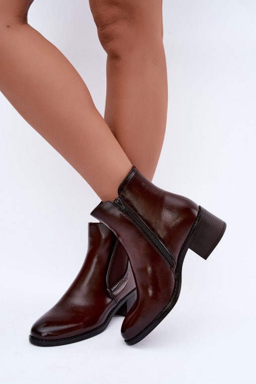 Stivaletti eleganti da donna in marrone scuro Dalmora