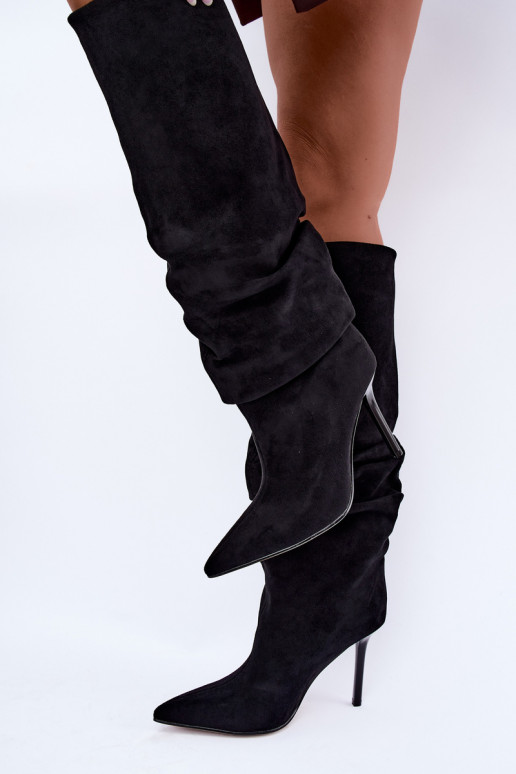 Stivali neri slip-on con tacchi sottili Balira