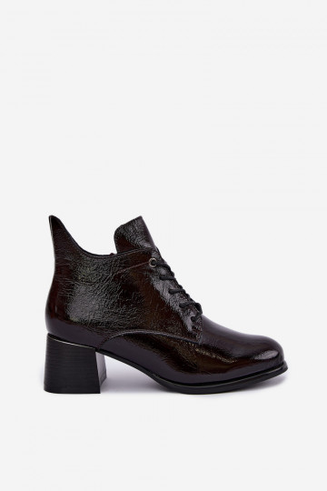 Stivaletti bordeaux da donna con effetto verniciato Klocku Hadelle 2