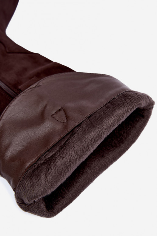 Stivali alti in stile cowboy con tacco marrone Renissa