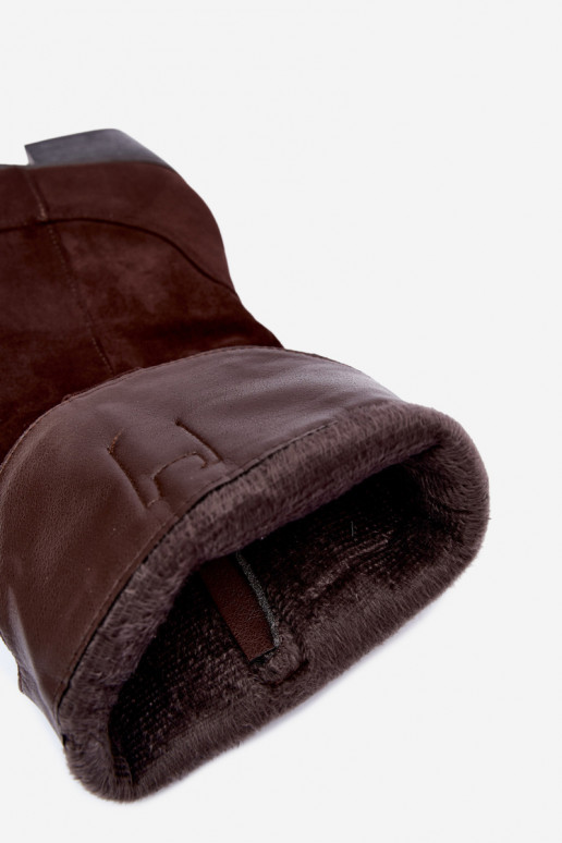 Stivali alti in stile cowboy con tacco marrone Rialene