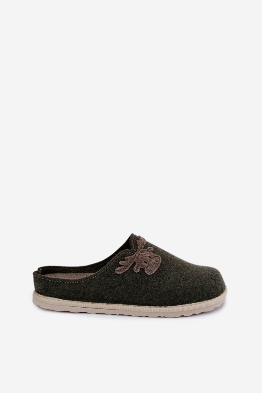 Pantofole donna con cervi Inblu CS000049 kaki