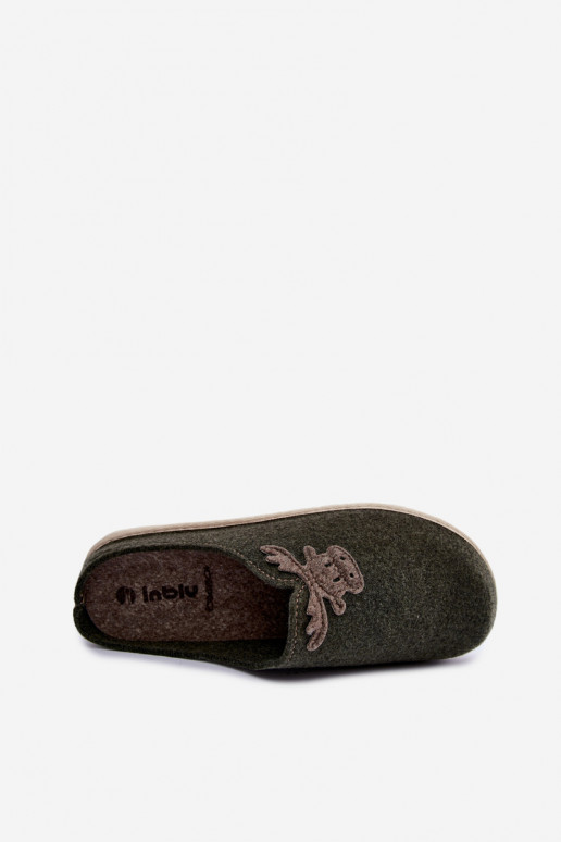 Pantofole donna con cervi Inblu CS000049 kaki