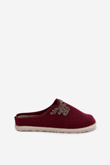 Pantofole donna con cervi Inblu CS000049 bordeaux 2