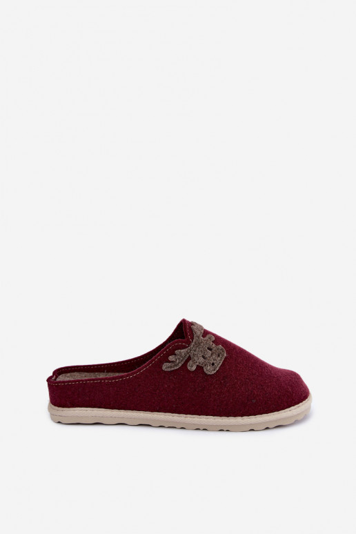 Pantofole donna con cervi Inblu CS000049 bordeaux