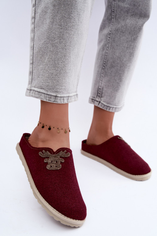 Pantofole donna con cervi Inblu CS000049 bordeaux