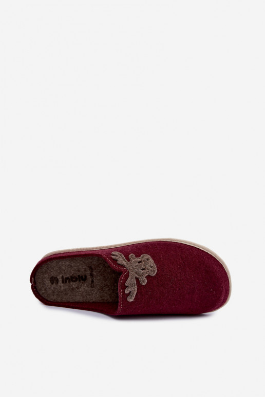 Pantofole donna con cervi Inblu CS000049 bordeaux