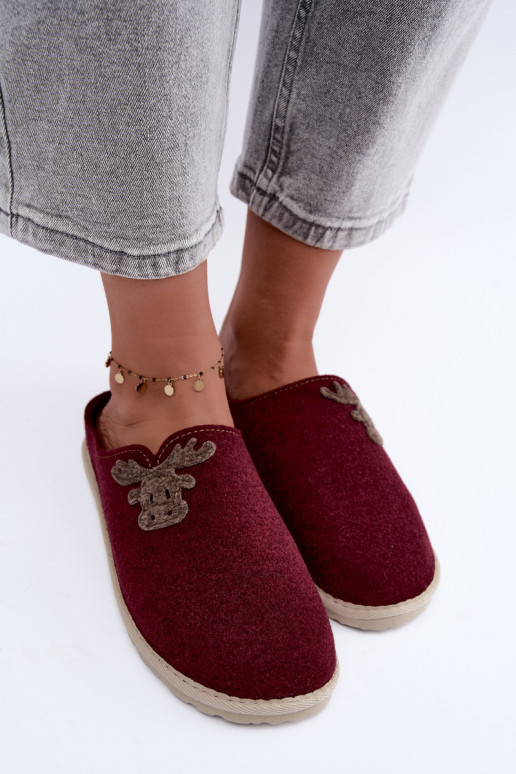 Pantofole donna con cervi Inblu CS000049 bordeaux