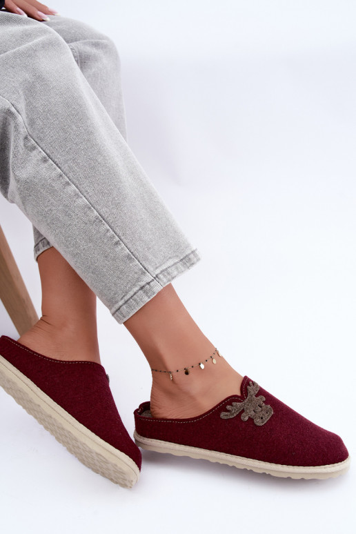 Pantofole donna con cervi Inblu CS000049 bordeaux