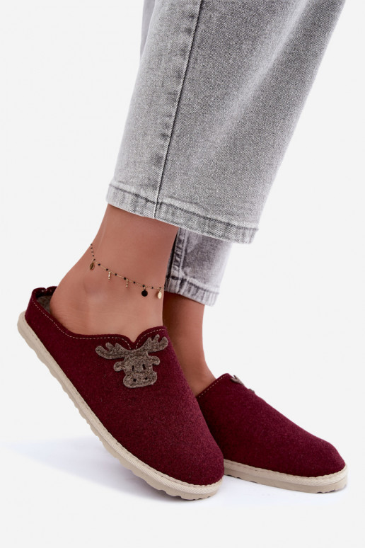 Pantofole donna con cervi Inblu CS000049 bordeaux