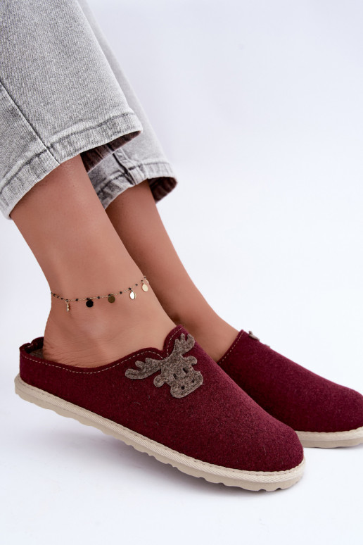 Pantofole donna con cervi Inblu CS000049 bordeaux