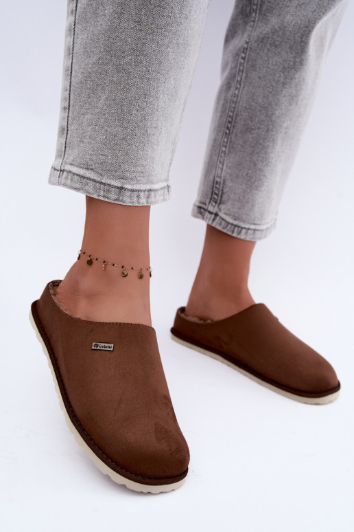 Pantofole da casa donna Inblu CS000034 marrone scuro