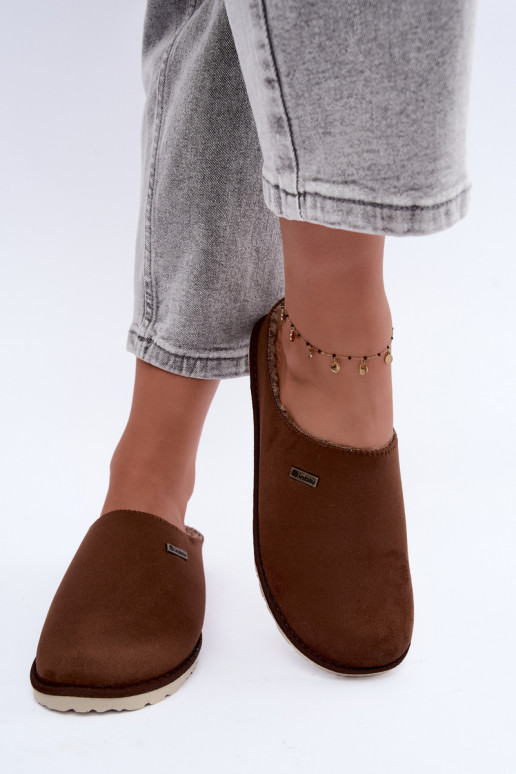 Pantofole da casa donna Inblu CS000034 marrone scuro