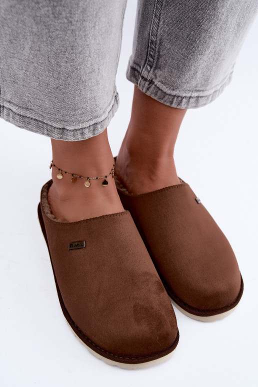 Pantofole da casa donna Inblu CS000034 marrone scuro