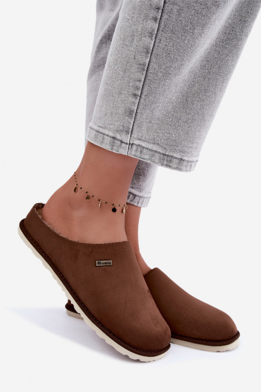 Pantofole da casa donna Inblu CS000034 marrone scuro