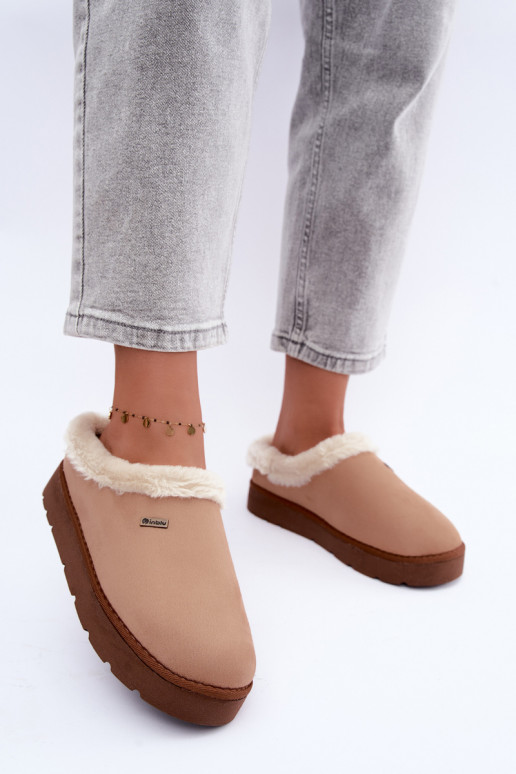 Pantofole da casa donna con pelliccia Inblu DR000004 marrone