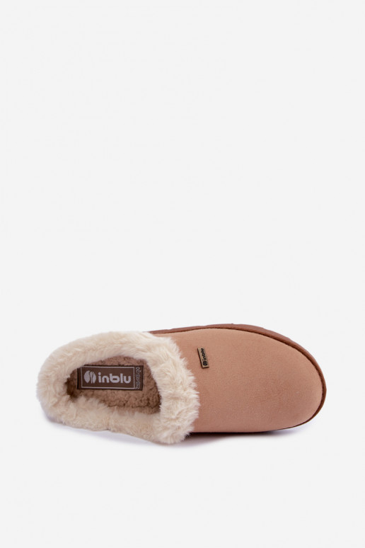 Pantofole da casa donna con pelliccia Inblu DR000004 marrone
