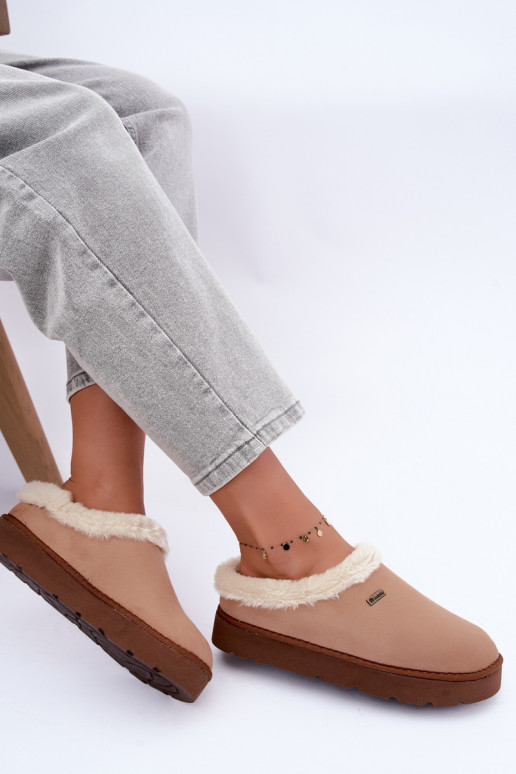 Pantofole da casa donna con pelliccia Inblu DR000004 marrone