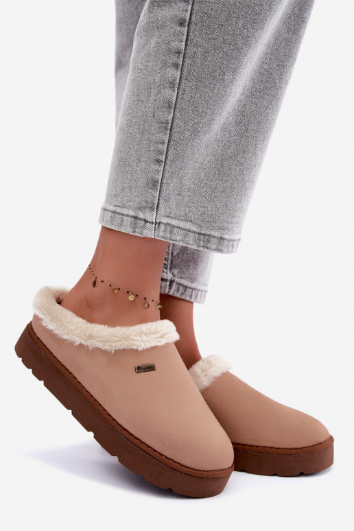 Pantofole da casa donna con pelliccia Inblu DR000004 marrone