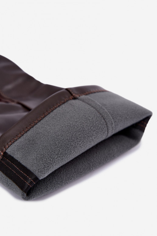 Stivali alti da donna con piattaforma e tacco in pelle sintetica color cioccolato Nesalie