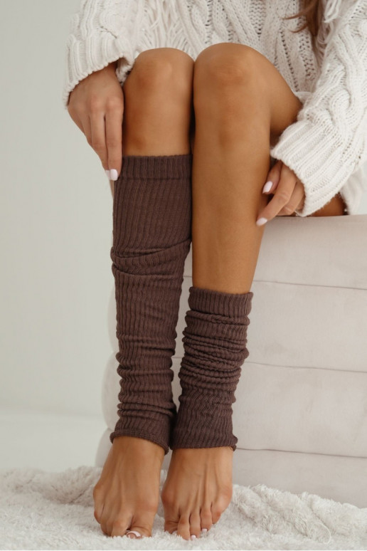 Calze di cotone riscaldate con motivo color marrone