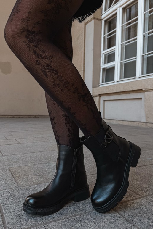 Stivaletti caldi e stilosi con ornamenti in nero Janira