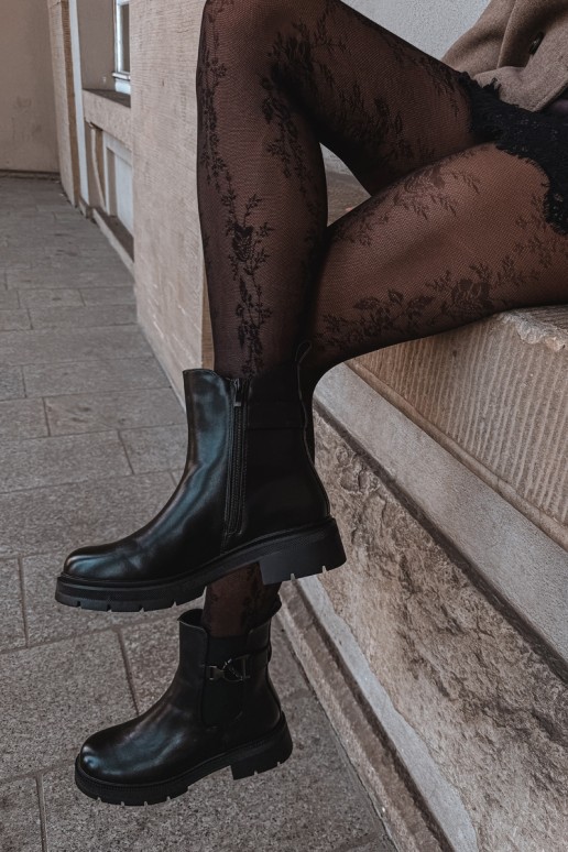 Stivaletti caldi e stilosi con ornamenti in nero Janira