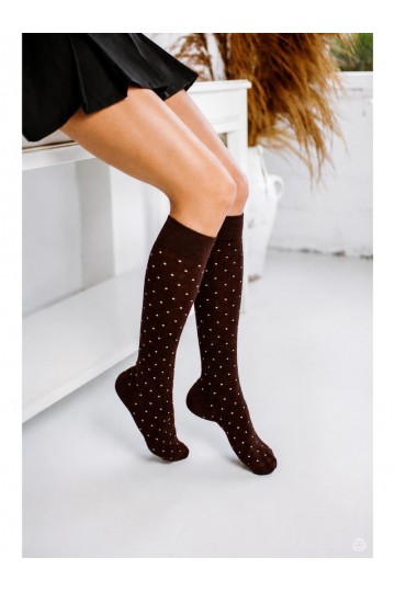 Collant color cioccolato da donna IN Pois