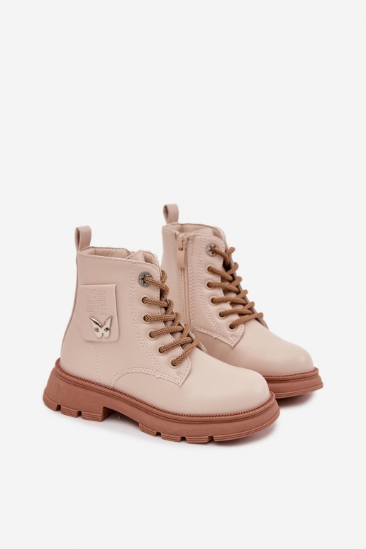 ankle boots isolati per bambini in colore sabbia Alverina