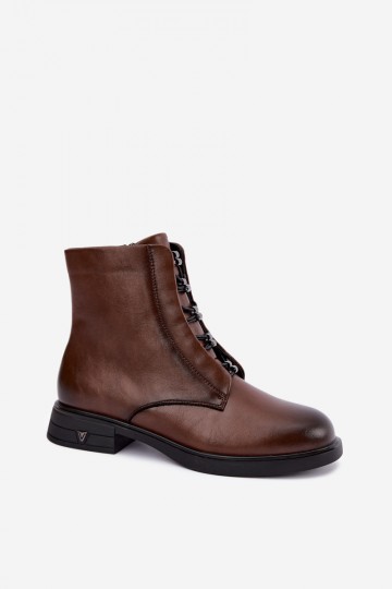 Stivaletti isolati marroni in pelle naturale Vinceza 133113