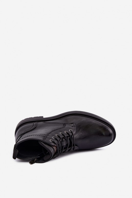 ankle boots da uomo con lacci in colore nero Perrielle