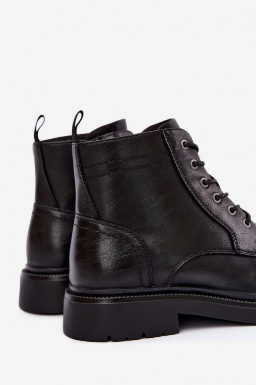 ankle boots da uomo con lacci in colore nero Perrielle
