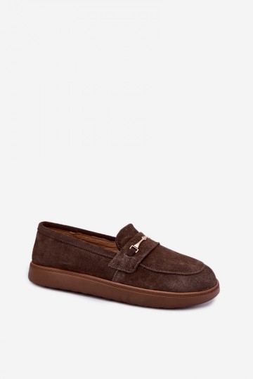 mocassini in suede sintetico marrone Zazoo