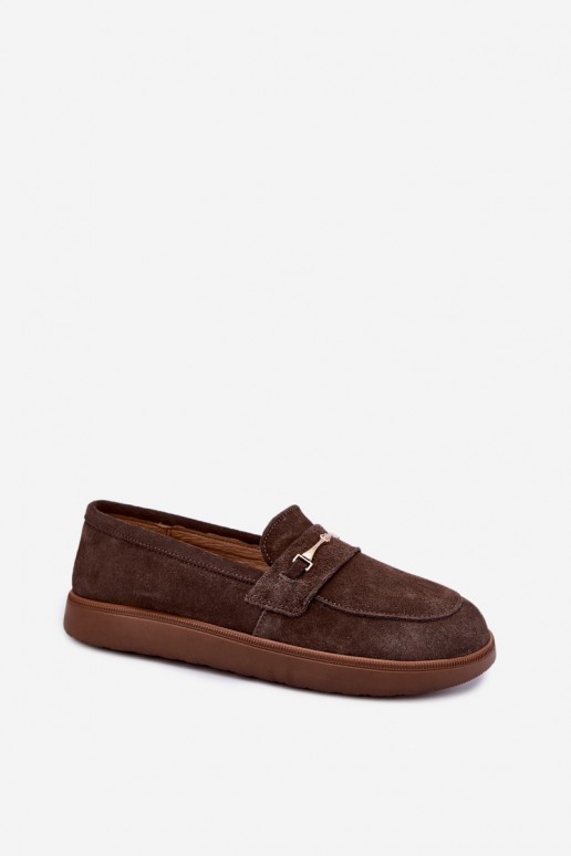 mocassini in suede sintetico marrone Zazoo