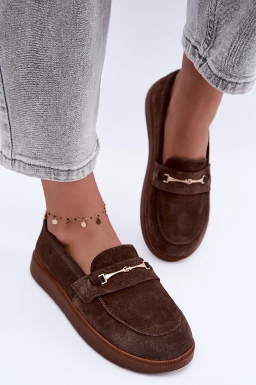 mocassini in suede sintetico marrone Zazoo