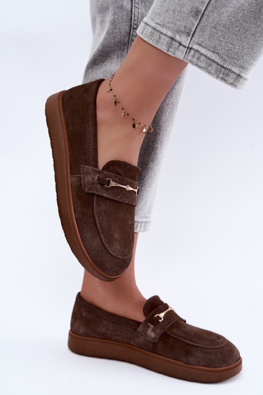 mocassini in suede sintetico marrone Zazoo