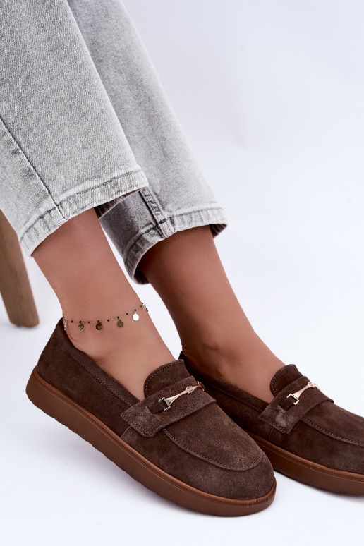 mocassini in suede sintetico marrone Zazoo