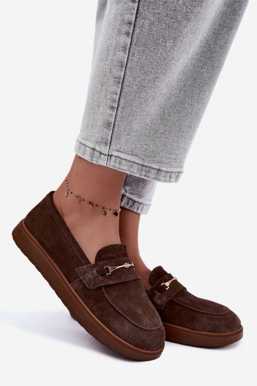 mocassini in suede sintetico marrone Zazoo